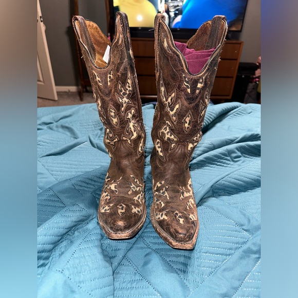 COPY - Johnny Ringo Leopard Print Boots - Picture 1 of 8